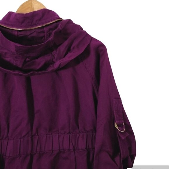 French Connection Underground Purple Twill Cotton & Linen Jacket Women's Size 10 - Picture 9 of 15